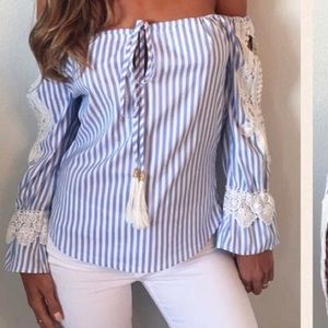 Blue and white striped shirt